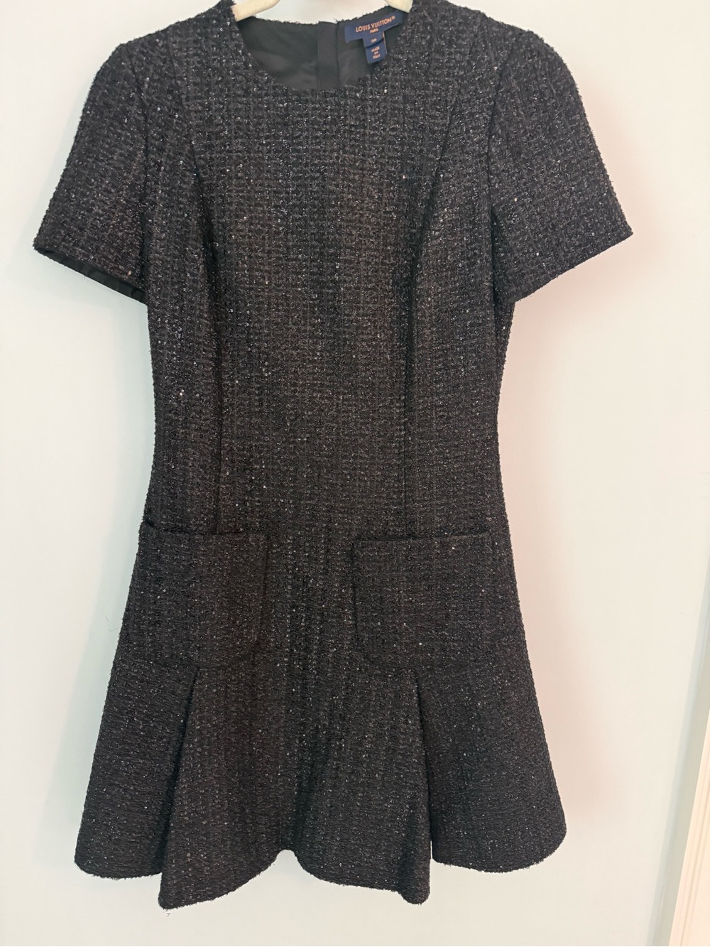 Louis Vuitton Black Tweed Mini Dress